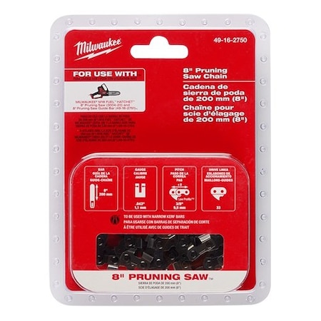 Milwaukee Tool 8 in. Pruning Saw Chain ML49-16-2750